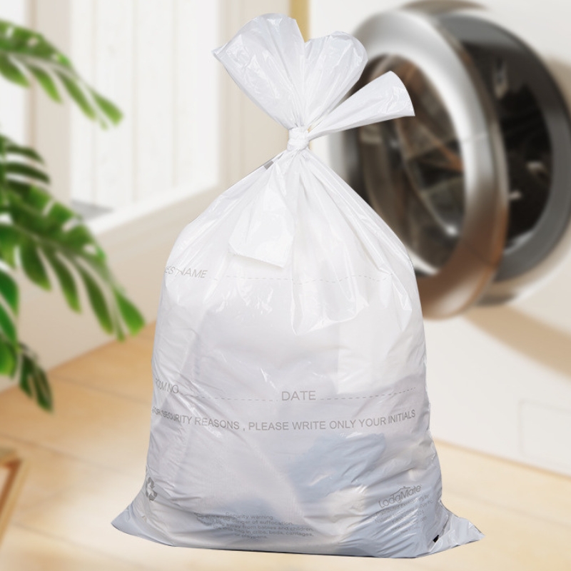 Disposable PE Drawstring Laundry Bag for Hotels and Dry Cleaners (1)