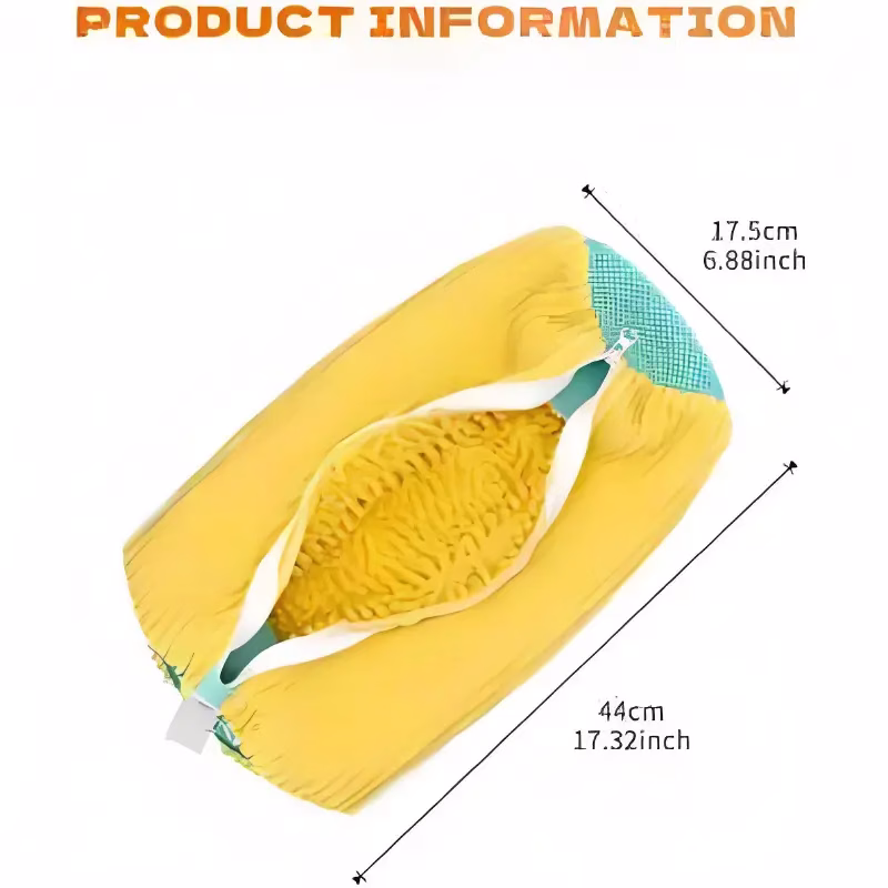 Close-up of the rust-proof hidden zipper on the laundry-bag-shoes