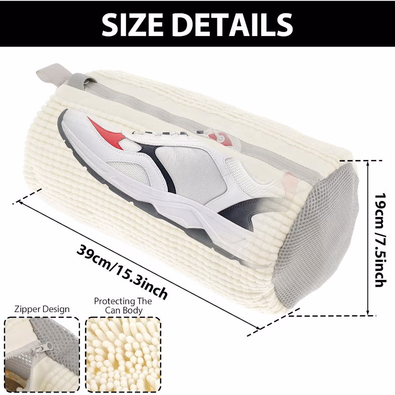 Set of 2 shoe bag washers for machine shoe cleaning