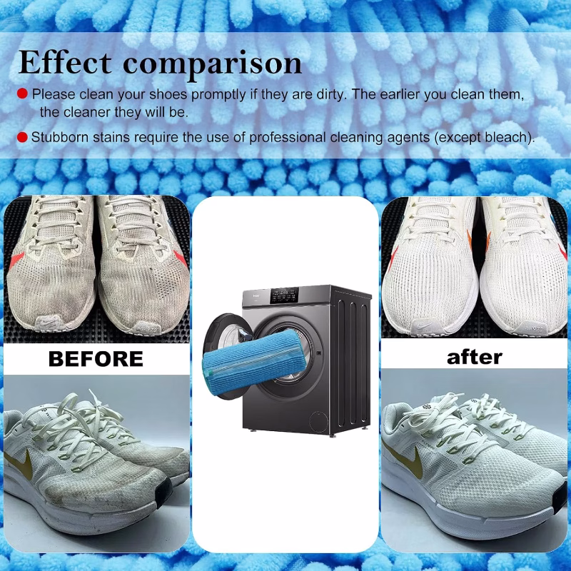 Durable mesh bag with unique tentacle cleaning system for sneaker washing