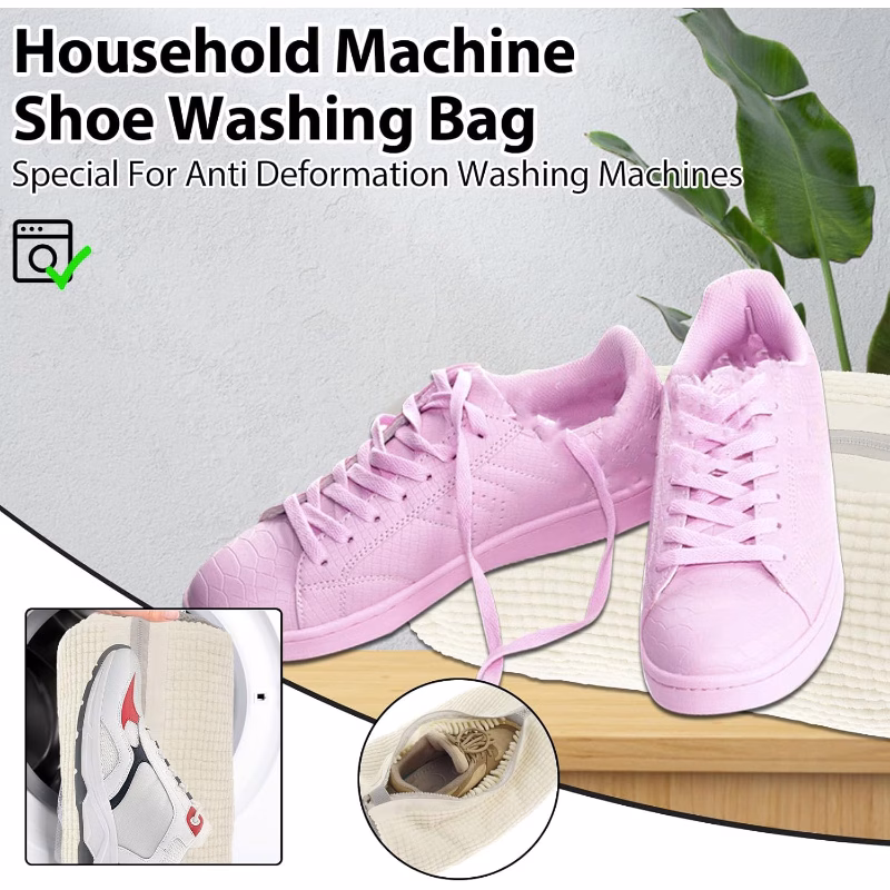 Set of 2 shoe bag washers for machine shoe cleaning
