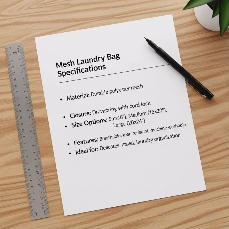 RFQ Spec Sheet for Mesh Laundry Bags
