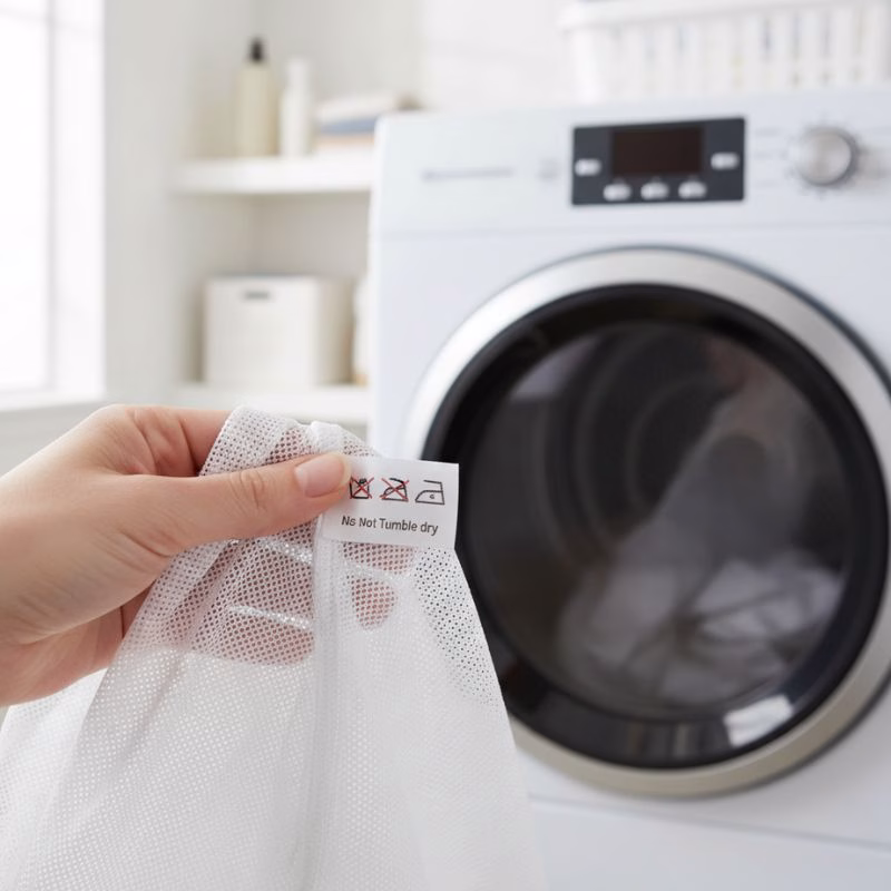 mesh wash bag dryer safe label
