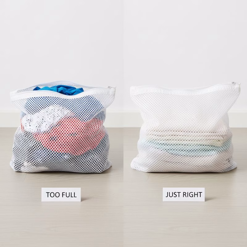overfilled vs correctly filled mesh bags