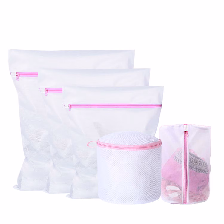 small mesh laundry bags for delicates flatlay.