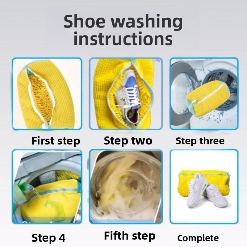 shoe bag for washing machine steps. shoe bag for washing machine steps.