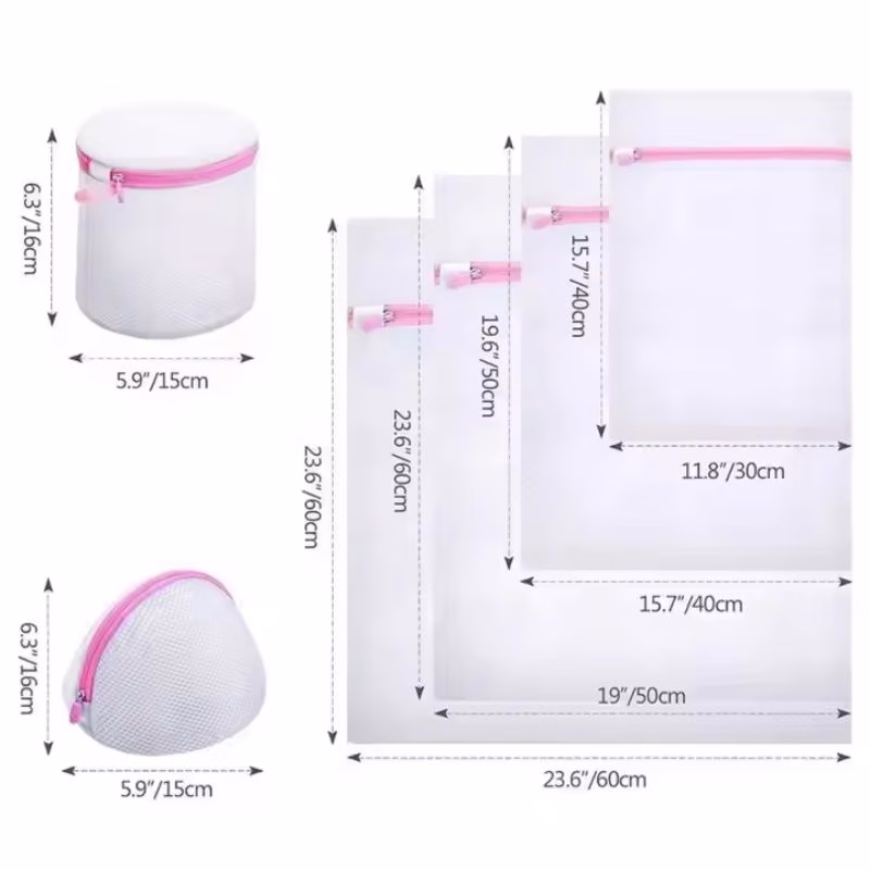 White Mesh Laundry Bag .