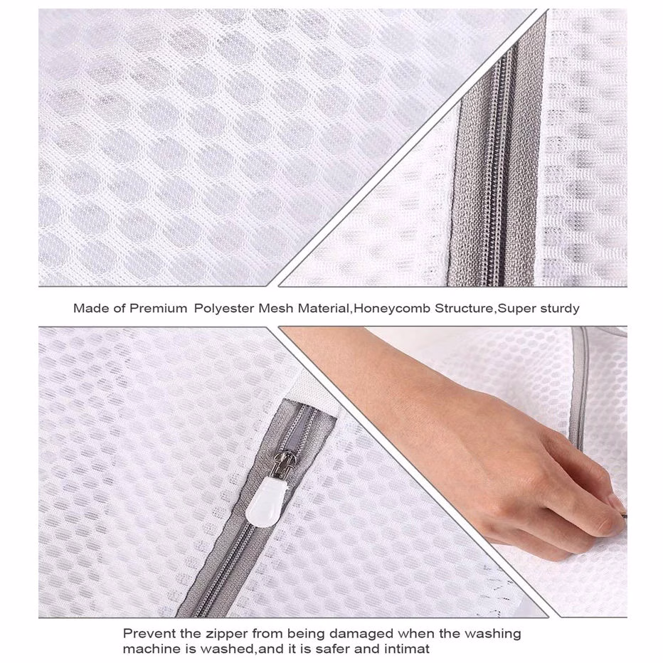 laundry bag quality mesh zipper stitching