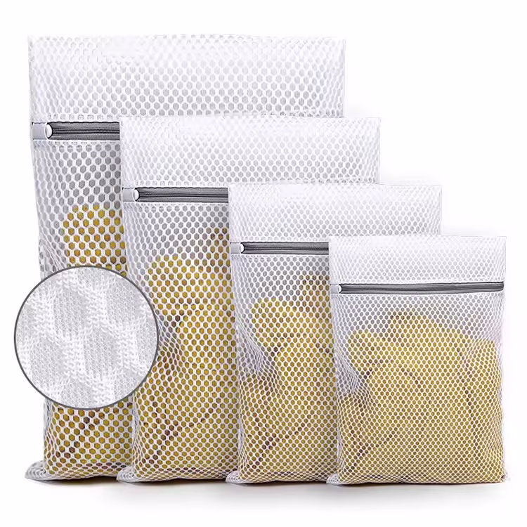 washable laundry bags in washing machine.