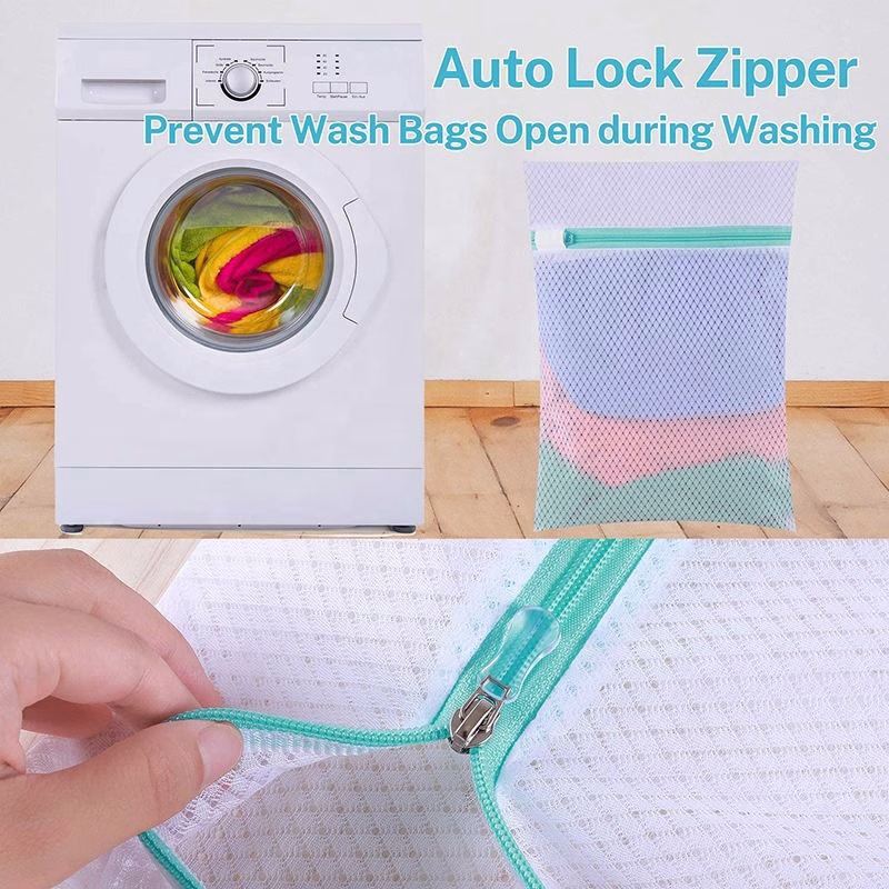 laundry mesh bag zipper construction