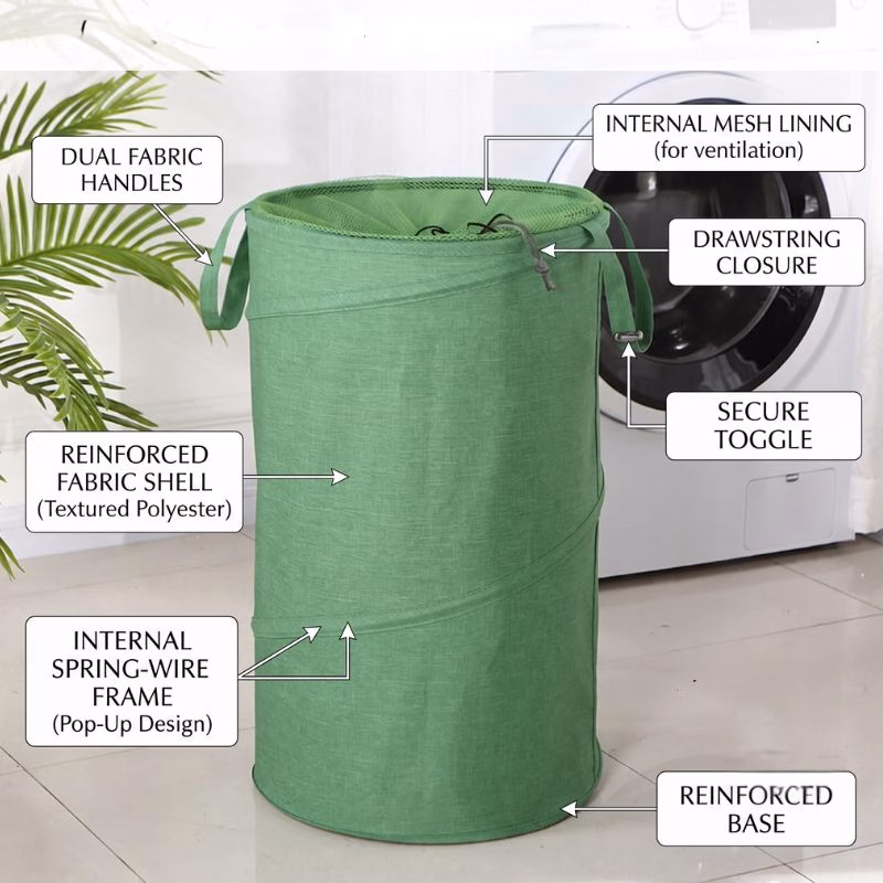 mesh laundry basket with zipper anatomy