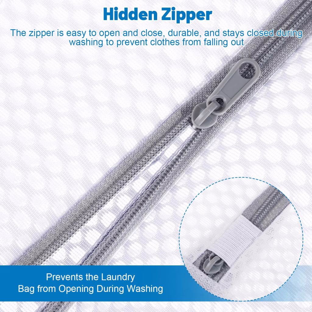 laundry net for washing machine open zipper.