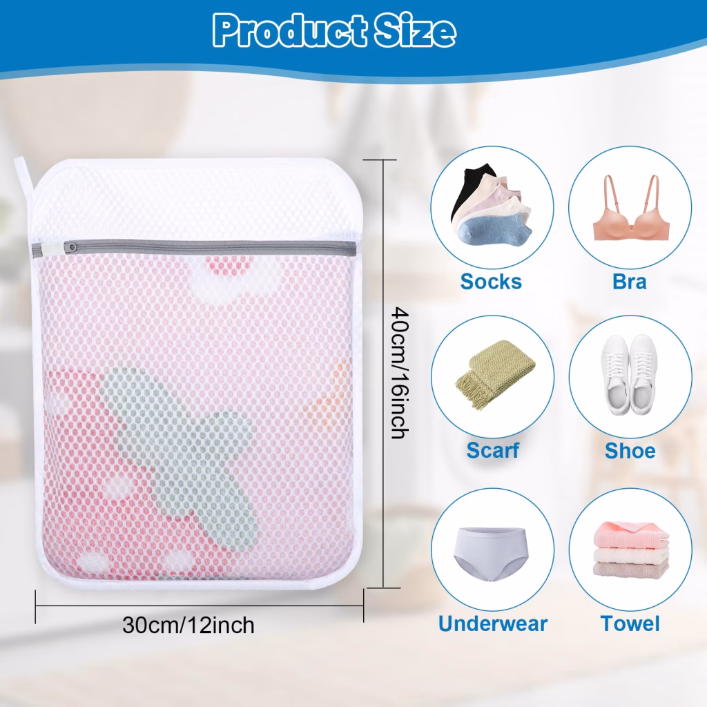 laundry net size zipper drawstring