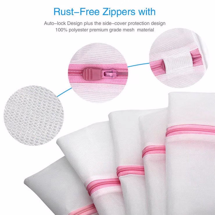laundry wash bag mesh size zipper choices.