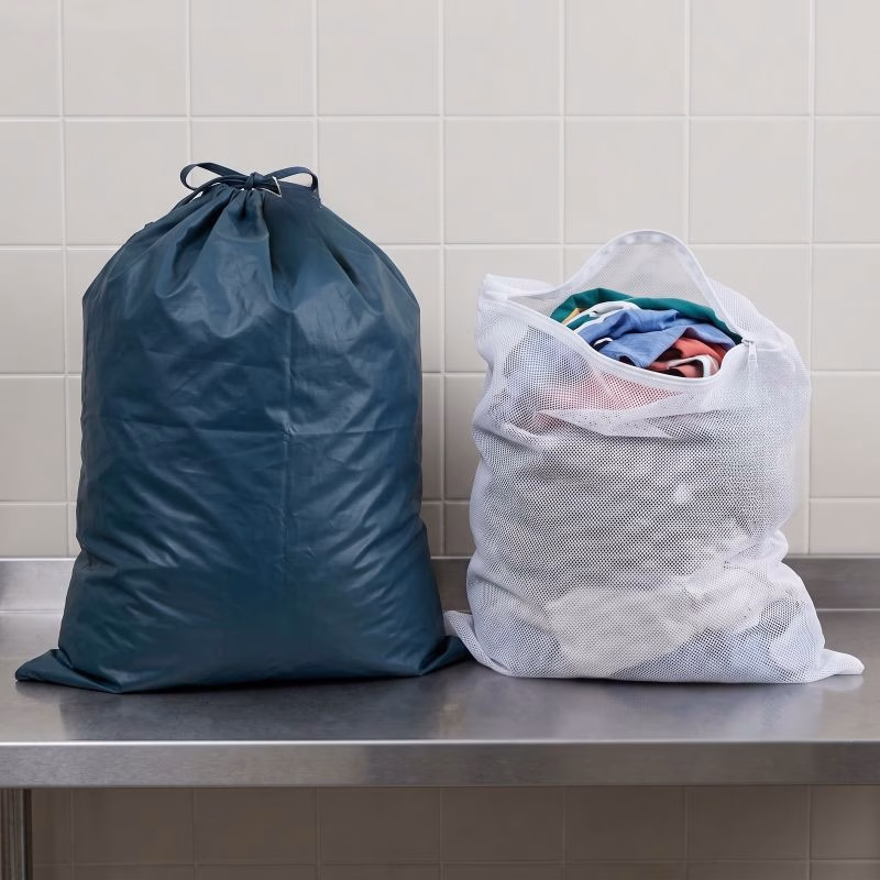 laundry wash bag versus leak resistant linen bag